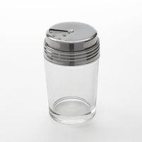 American Metalcraft 6 oz. Contemporary Clear Glass Red Pepper & Cheese Shaker with Adjustable Dial Top