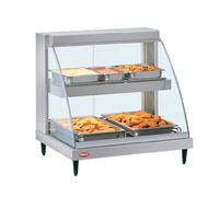 Hatco Glo-Ray Designer Dual-Shelf Countertop Hot Food Display Case, 2-Pan, Curved Tempered Glass