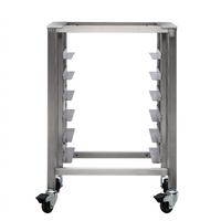 Stainless Steel Open Base Equipment Stand with Pan Slides, 6 Half-Size Sheet Pan Capacity