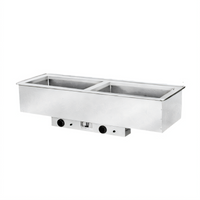 Atlas Metal WIHL-2 Slim-Line Two-Well Electric Drop-In Hot Food Well with Drain, Wet or Dry
