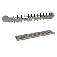 Glastender 12-Faucet Air-Cooled Wall-Mount Pipe Wall Draft Dispensing Tower, Mirror Finish