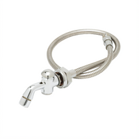 T&S Brass Push Button Spray Valve Assembly with 2.2 GPM Aerator, 36-Inch Stainless Steel Hose, and Deck Flange