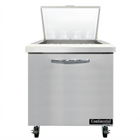 Continental Mighty Top 32-Inch Sandwich Prep Table Refrigerator, 12-Pan Top, Solid Door