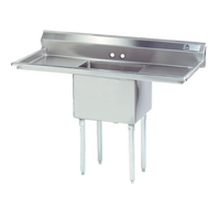 Advance Tabco Special Value Series 1-Compartment Fabricated Stainless Steel Sink with Left & Right Drainboards