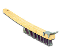 14 Inch Wire Brush with Metal Scraper and Hardwood Handle