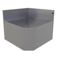 Glastender CIWB-75 Underbar Inside Wedge Corner Drainboard, 75° Angle, 24-Inch Deep, Stainless Steel, No Legs