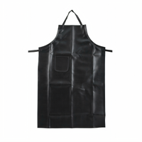 Signature Chef Heavy Vinyl Bib Apron with Pocket, Black, 41-1/4 in. x 26-1/2 in.