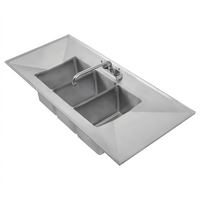 Heavy Duty Three-Compartment Drop-In Stainless Steel Sink with Left & Right Drainboards
