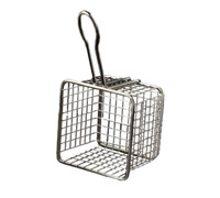 American Metalcraft Stainless Steel Tabletop Serving Fry Basket, 4-Inch Square x 3-Inch High