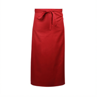 Mercer Culinary Genesis Red 2-Sided Bistro Apron, 33 x 29 Inches, 65/35 Poly/Cotton Twill