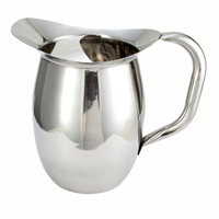 Winco 3-Quart Heavy Weight Stainless Steel Bell Pitcher with Ice Guard