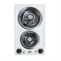 Summit Commercial 12-Inch Two-Burner Electric Built-In Cooktop with Coil Burners