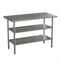 Flash Furniture Hogan 48-Inch x 24-Inch 18-Gauge Stainless Steel Work Table with 2 Undershelves