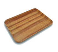 Glasteel™ Rectangular Cafeteria Tray, 16-3/8 x 12 Inches, Low-Edge, Butcher Block Woodgrain, Fiberglass