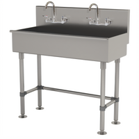 Advance Tabco 48-Inch Freestanding Multiwash Hand Sink with 2 Faucets