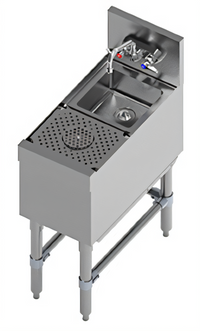 Eagle Spec-Bar 12-Inch Stainless Steel Dump Sink with Glass Rinser