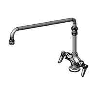 T&S Brass Double Pantry Mixing Faucet with 18-Inch Swing Nozzle and Lever Handles
