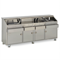 FWE SBBC-8 8-Foot Weather-All Stainless Steel Mobile Bar for Post-Mix and Bag-in-Box Beverage Service