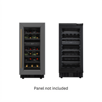 KoolMore Dual Zone 2-Section Wine Cooler, Black and Stainless Steel