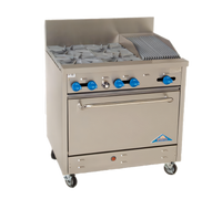 Comstock-Castle F330-1RB 36-Inch Gas Range with 4 Open Burners, 12-Inch Char-Broiler and 31.5-Inch Oven