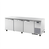 True SPEC SERIES 3-Section Deep Undercounter Solid Door Refrigerator, Stainless Steel, Side-Mounted Self-Contained