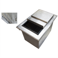 BK Resources 34 x 20 Inch Drop-In Ice Bin with 8-Circuit Cold Plate and Sliding Cover