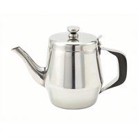Winco 32 oz Stainless Steel Gooseneck Teapot with Hinged Top and Handle