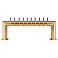 Pass-Thru Countertop 10-Faucet Air-Cooled Draft Beer Tower with PVD Brass Finish