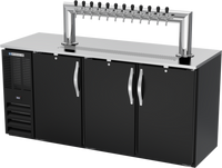 Beverage-Air 72-Inch Three-Door Direct Draw Beer Dispenser with 12-Tap Tower and 3 Half-Keg Capacity