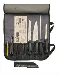 Mercer Culinary 13-Piece Partners in Education Culinary School Knife Set with 7-Pocket Roll Bag