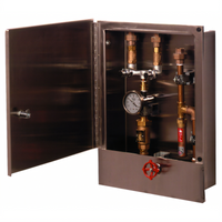 T&S Brass Hose Reel Control Cabinet with Control Valve, Thermometer, and Dual Check Valves