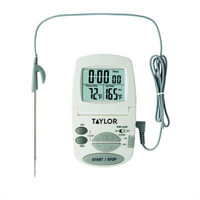 Taylor Precision Digital Cooking Thermometer and Timer with Folding Stainless Steel Probe