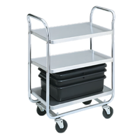 Vollrath Thrift-I-Cart 3-Shelf Chrome-Plated Steel Bussing Cart, 500 lb Capacity