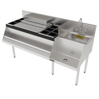 Top Shelf 60-Inch Underbar Ice Bin and Cocktail Station with Blender Station