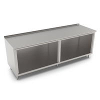 John Boos Open Front Cabinet Base Work Table, 144-Inch W x 24-Inch D, 16-Gauge Stainless Steel Top