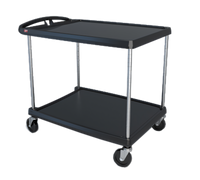 Metro myCart Series 2-Shelf Polymer Utility Cart, Black, 400 lb Capacity