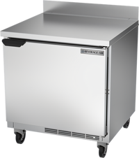 Beverage-Air 32-Inch One-Section Worktop Refrigerator with Solid Door and 4-Inch Backsplash