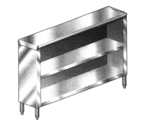 60-Inch Stainless Steel Dish Cabinet with Open Base and Mid-Shelf