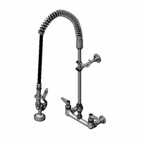 T&S Brass EasyInstall Wall-Mount Pre-Rinse Unit with Spring Action Gooseneck, 44-Inch Hose, and 1.15 GPM Spray Valve