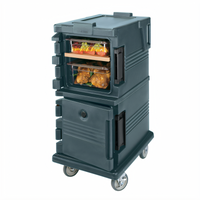 Cambro Ultra Camcart Double-Compartment Front-Loading Insulated Food Pan Carrier, Granite Gray