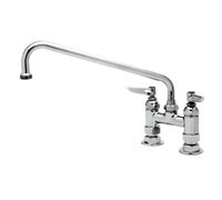 T&S Brass B-0228-M Deck Mount Mixing Faucet, 4-Inch Centers, 6-Inch Swing Nozzle