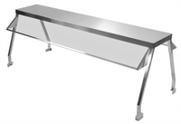 Serv-Ware Double-Sided Stainless Steel Sneeze Guard for Food Bars