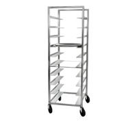 Mobile Aluminum Single-Section Oval Tray Rack, 10-Tray Capacity