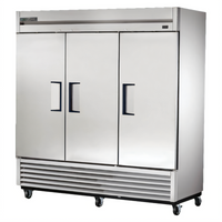 True TS-72F-HC 3-Section Reach-In Freezer, -10°F, Stainless Steel Doors, Bottom-Mounted Self-Contained