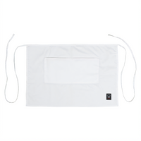Winco Signature Chef White Bistro Half-Length Apron, 2 Pockets, 65/35 Poly-Cotton, 28 x 19 Inches