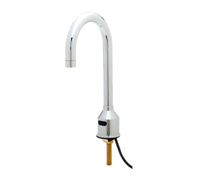 Low-Lead Touchless Electronic Sensor Faucet, Deck Mount, Single-Hole, Rigid Gooseneck, 0.5 GPM, Chrome-Plated Brass