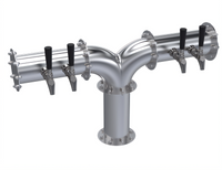 Krowne KPY-4S Countertop Four-Faucet Glycol-Cooled Pipe Y-Tower Beer Tower, 30-Inch Overall Length