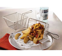 Square Stainless Steel Serving Fry Basket, 5 x 5 x 3 Inches