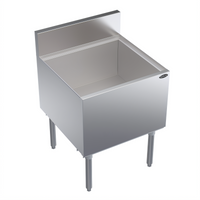 Krowne Royal Series Stainless Steel Underbar Ice Bin/Cocktail Unit with Built-In 10-Circuit Cold Plate, 24 x 24 Inch, 92 lb Capacity