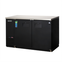 Everest Refrigeration EBB48 Two-Section 49-Inch Back Bar Refrigerator with Stainless Steel Countertop and Solid Locking Doors